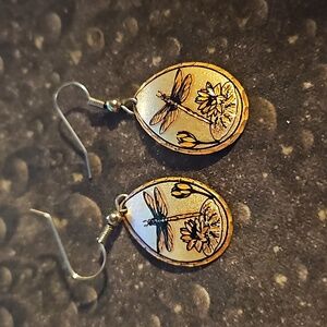 Copper Dragonfly Wire Earrings